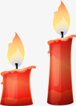 红色燃烧的蜡烛素材