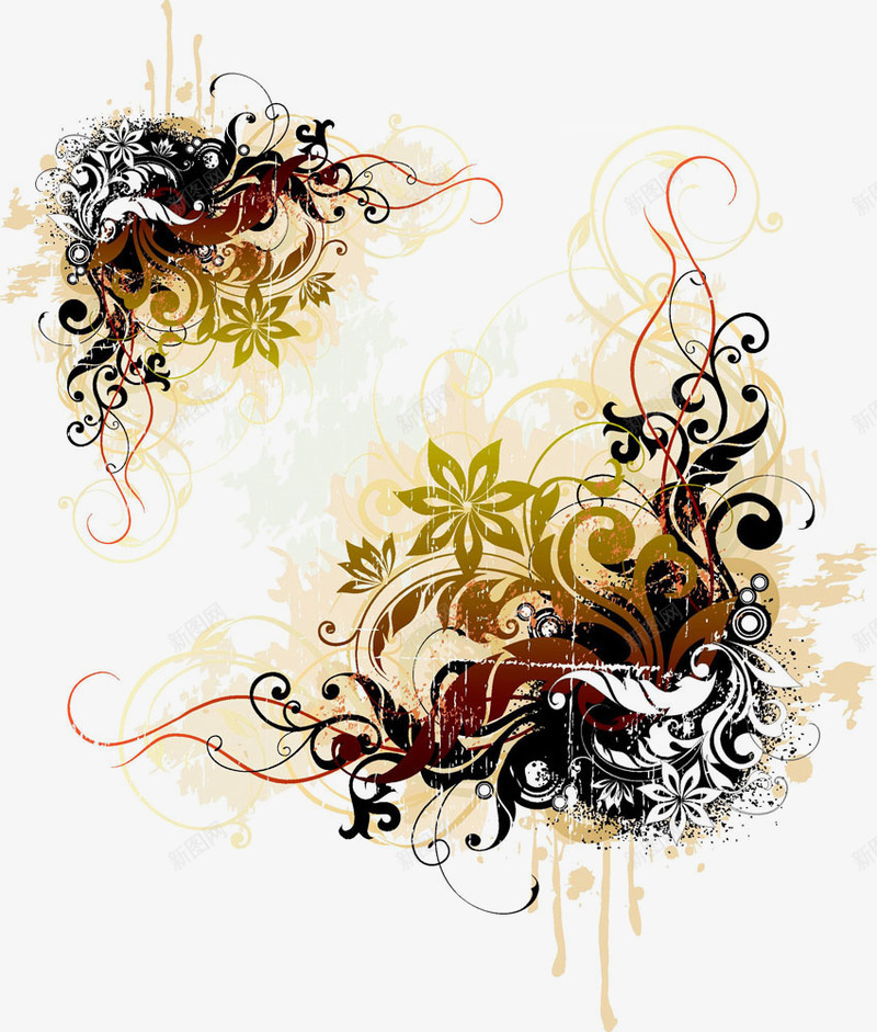 藤曼花纹png免抠素材_88icon https://88icon.com 对称花纹 底纹 树藤 背景花纹 花纹 藤曼花纹 藤蔓