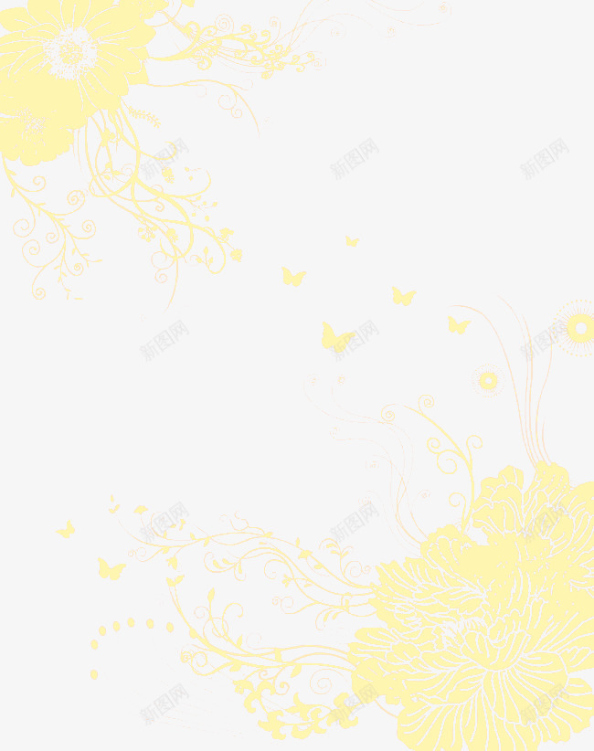 黄色花纹底纹png免抠素材_88icon https://88icon.com 实用背景花纹 时尚背景 时尚花纹 矢量花纹 精美花纹 背景 花 花纹 蔓藤 黄色花纹底纹