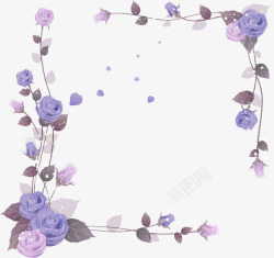 紫色清新花藤边框纹理素材