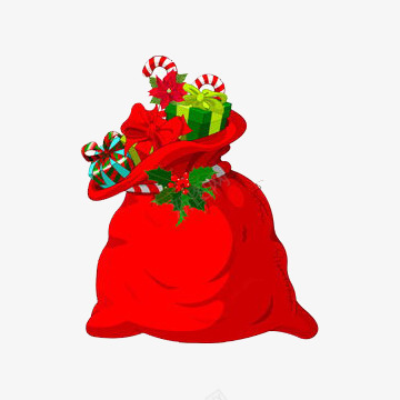 圣诞节红色礼物袋png免抠素材_88icon https://88icon.com 喜庆 圣诞节 庆祝 礼物袋 红色