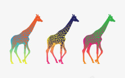 色彩鲜艳的长颈鹿素材