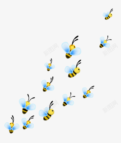 卡通绘画一群小蜜蜂png免抠素材_88icon https://88icon.com 卡通 小蜜蜂 昆虫 绘画 黄色