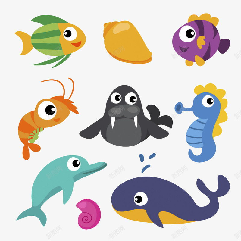 海底世界动物饲料png免抠素材_88icon https://88icon.com 动物 卡通 海洋 装饰