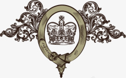 皇家黑色皇冠徽章素材