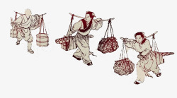古代日本女子农民劳作图高清图片