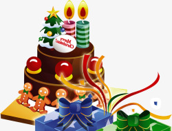 精美庆祝圣诞巧克力蛋糕素材