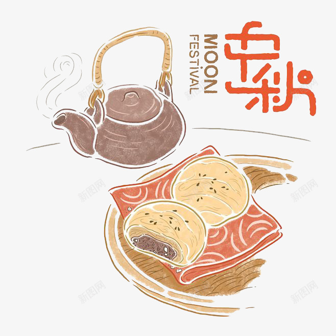 水彩食物png免抠素材_88icon https://88icon.com 中秋 卡通 彩色 手绘 月饼 水彩 装饰 食物