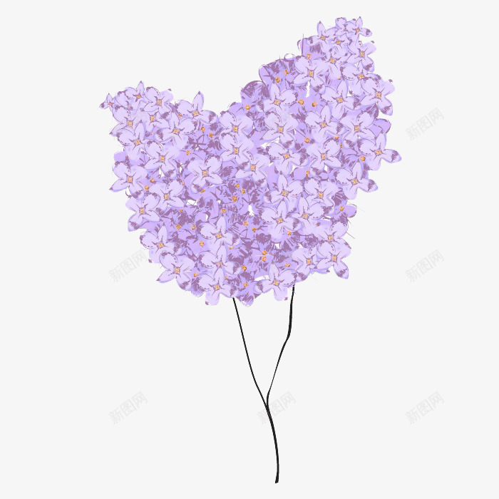 紫藤花爱心png免抠素材_88icon https://88icon.com 植物 紫色 紫藤花 花卉 花朵 花爱心