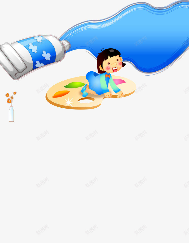 颜料色彩png免抠素材_88icon https://88icon.com 孩子 水幕 童真 绘画 蓝色 颜色