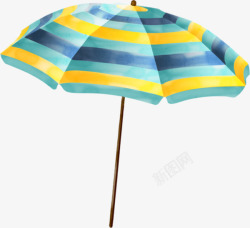 蓝色海洋风遮阳伞素材