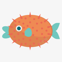 可爱世界海洋日刺猬鱼矢量图素材