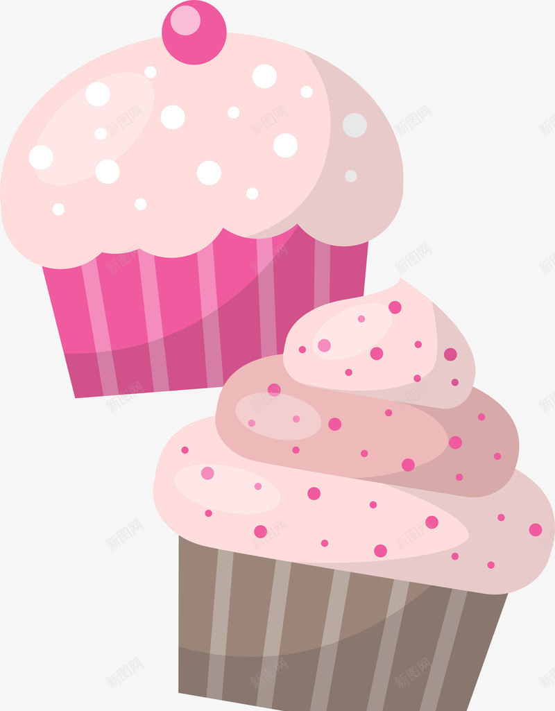 粉色纸杯蛋糕甜品png免抠素材_88icon https://88icon.com 卡通图案 庆祝 甜品 矢量图案 粉色 蛋糕