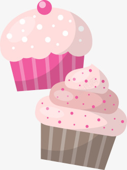 粉色纸杯蛋糕甜品素材