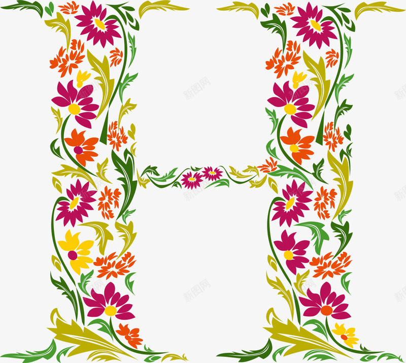 红色花藤字母png免抠素材_88icon https://88icon.com 创意字母 清新藤蔓 简约字母 红色字母 艺术字 花藤