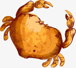 世界海洋日手绘橙色螃蟹素材