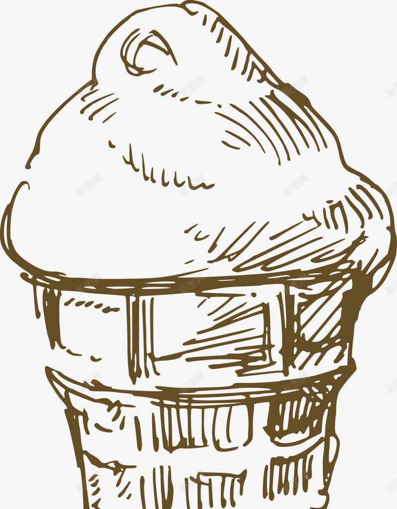 纸杯蛋糕png免抠素材_88icon https://88icon.com 手绘画 手绘食物 插画 素描 线稿 速写