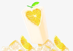 冰块里的柠檬素材