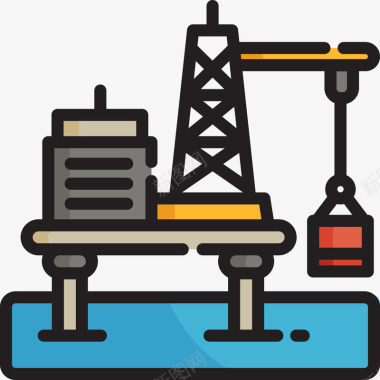 石油钻井平台石油海洋勘探图标图标