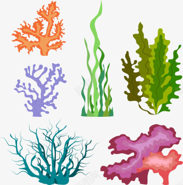 图标海洋植物图标矢量图图标
