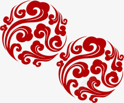 中秋节国庆红色花纹素材