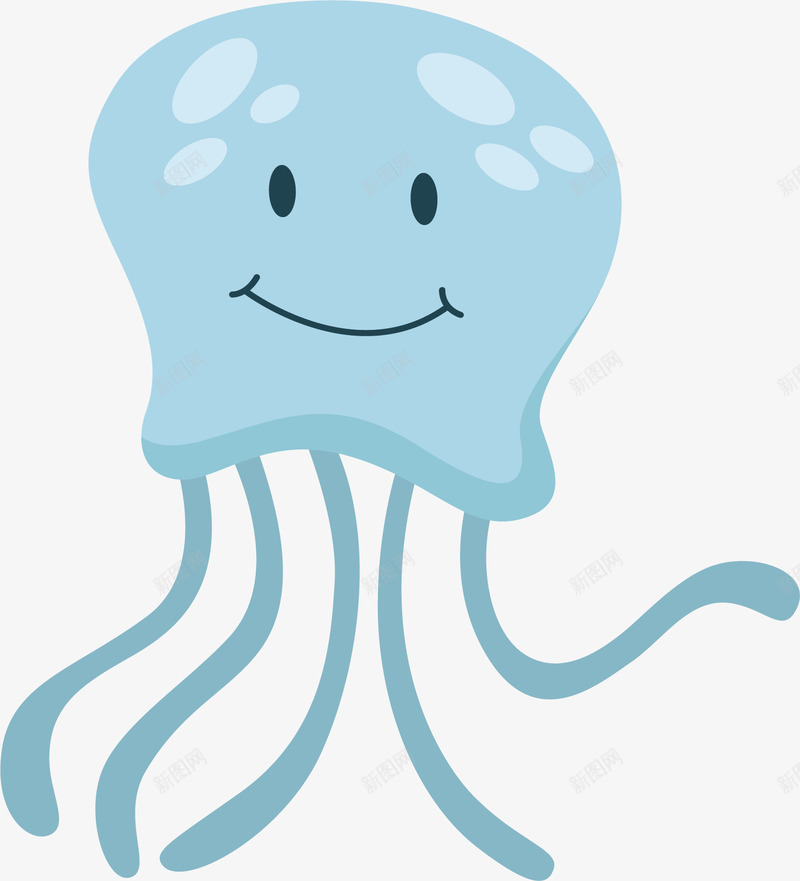 淡蓝色的水母png免抠素材_88icon https://88icon.com 天蓝色 水母 海洋生物 软体动物
