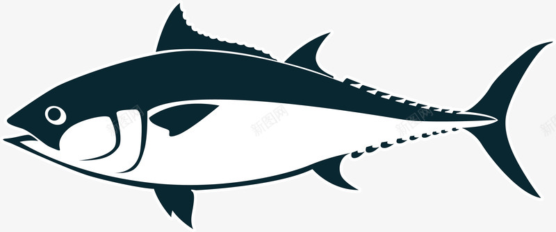 平面鱼矢量图图标图标
