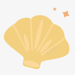 黄色贝壳手绘海洋黄色贝壳矢量图高清图片