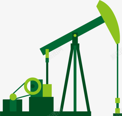 石油化工油田绿色图标矢量图图标