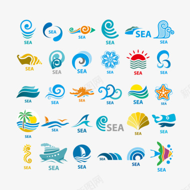 图标元素海洋标签元素EPS图标图标