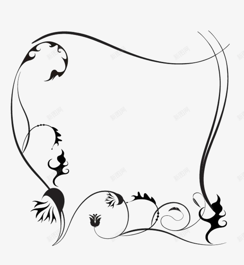 不对称藤蔓边框png免抠素材_88icon https://88icon.com 免费png素材 藤蔓