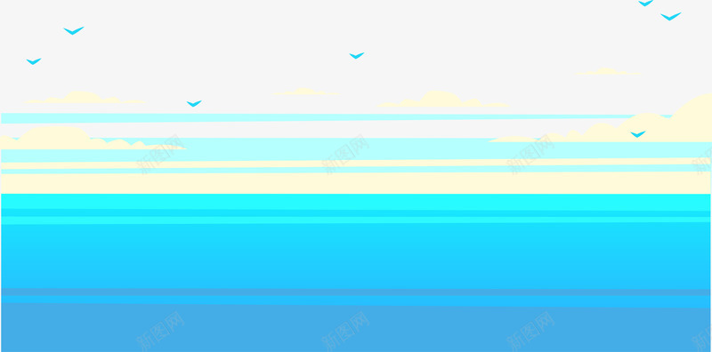 卡通蓝色海洋背景装饰边框png免抠素材_88icon https://88icon.com 卡通 海洋 背景 蓝色 装饰边框