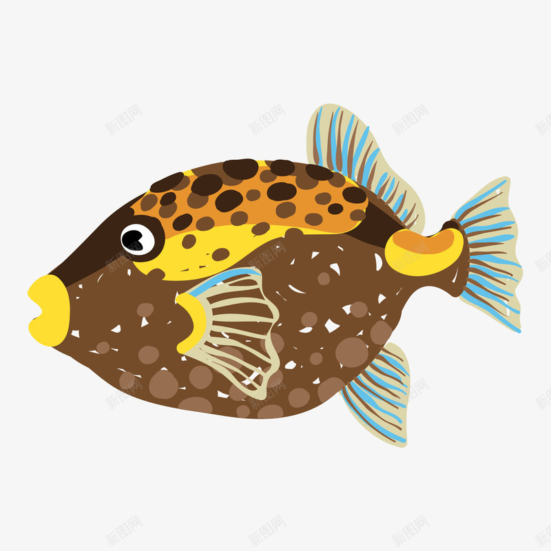 卡通可爱世界海洋日斑鱼矢量图ai免抠素材_88icon https://88icon.com AI 世界海洋日 创意设计 动物 可爱动物 小动物 斑鱼 海洋 矢量图