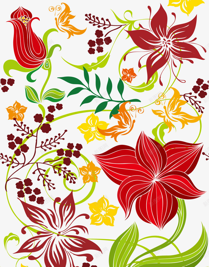 花卉植物印花png免抠素材_88icon https://88icon.com 图案设计 数码印花 植物素材 花卉印花