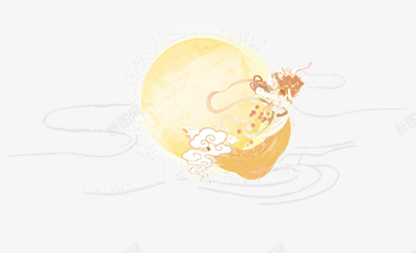 黄色奔月嫦娥卡通中秋png免抠素材_88icon https://88icon.com 中秋 卡通 奔月 嫦娥 黄色