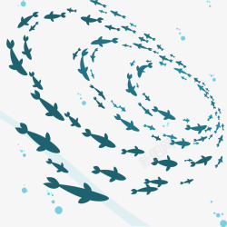 漩涡状漩涡状海洋中鱼群矢量图高清图片
