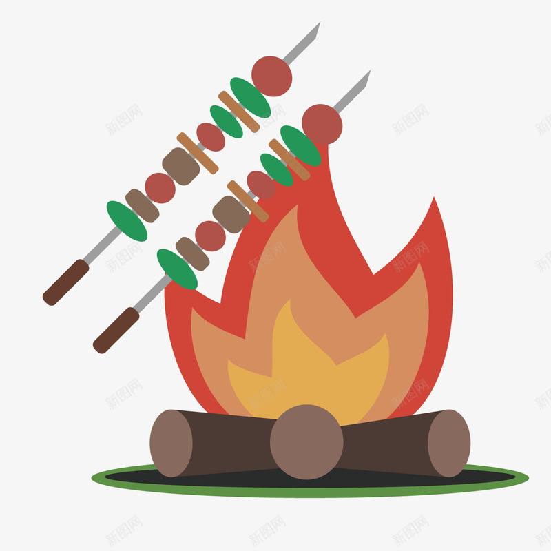 烧烤火焰矢量图ai免抠素材_88icon https://88icon.com 扁平 火 火焰 烧烤 矢量图