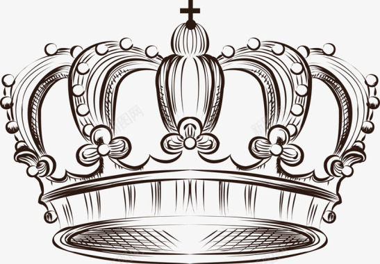 黑色简约皇冠装饰图案图标图标