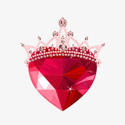 心型红皇冠宝石素材