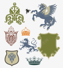 皇冠样式贵族族徽高清图片