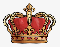 红色的女王皇冠手绘图素材