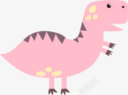 儿童画卡通粉色恐龙素材