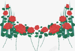 带刺的藤红玫瑰花藤矢量图高清图片