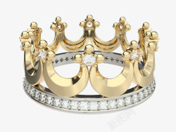 鎏金花纹钻石皇冠饰品素材