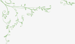 手绘绿色树叶藤蔓素材