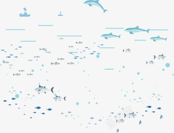 海底世界可爱鱼群矢量图素材