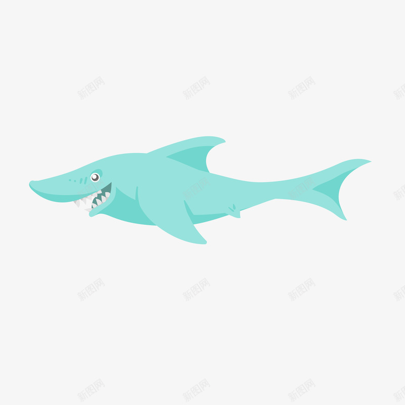 卡通蓝色的鲨鱼矢量图ai免抠素材_88icon https://88icon.com 动物设计 卡通 海洋动物 蓝色 鲨鱼 矢量图