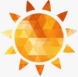 橘色方块拼接太阳矢量图素材