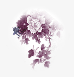 中秋节紫色花朵国庆素材