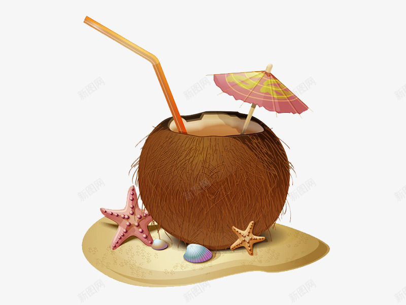 沙滩上的海星和椰子png免抠素材_88icon https://88icon.com 动物 可爱小海星 叶子 吸管 小伞 小动物 手绘小动物 手绘椰子 椰汁 沙滩 海星 海洋生物 海洋生物插画 海螺 生物 简图 贝壳